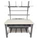 Non-ESD Deluxe Adjustable Height Packing Bench with Uprights, Gray Frame and White Laminate Top, 30"D x 72"L